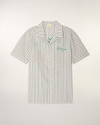 Chemise Manches Courtes à Broderies - Multi Rayures Ecru