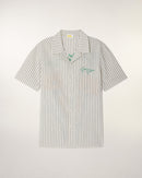 Chemise Manches Courtes à Broderies - Multi Rayures Ecru