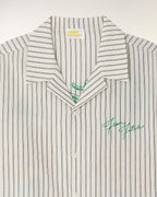 Chemise Manches Courtes à Broderies - Multi Rayures Ecru