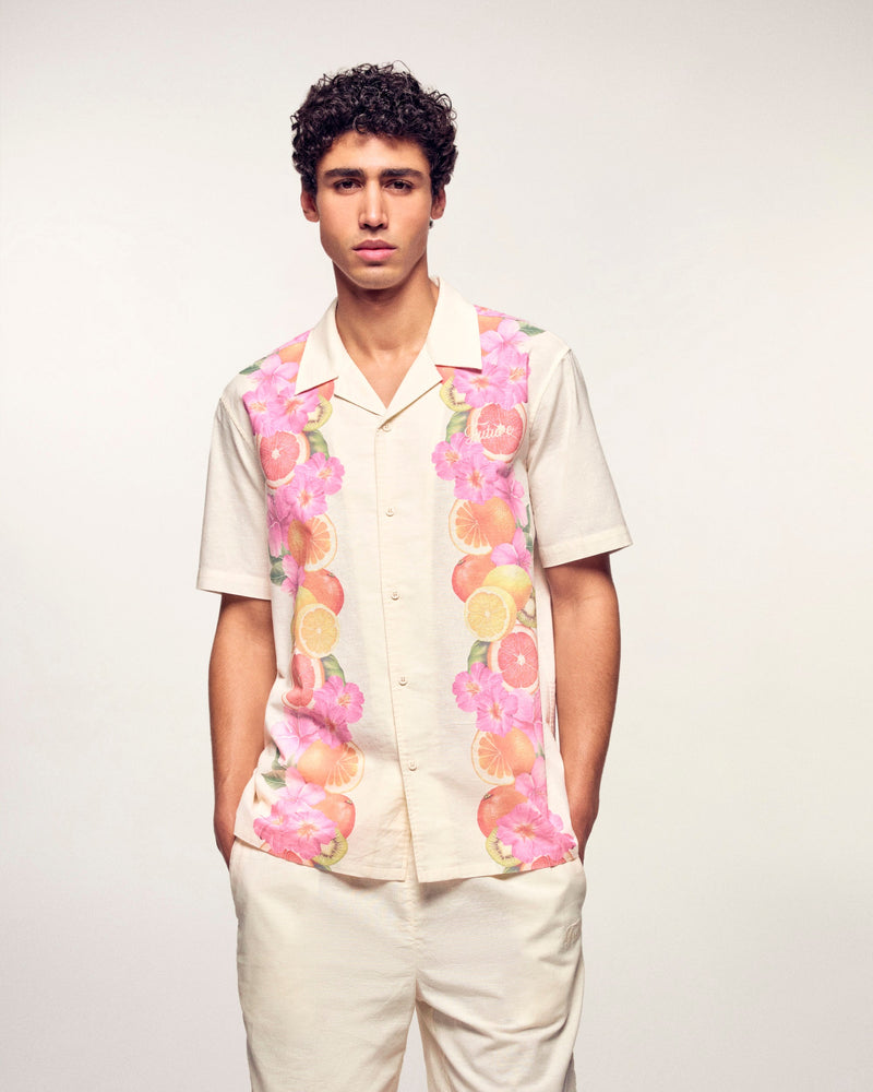 Chemise Manches Courtes Print Frise