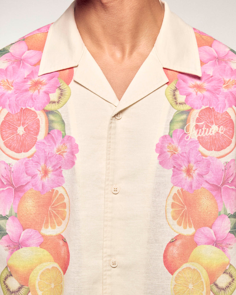 Chemise Manches Courtes Print Frise