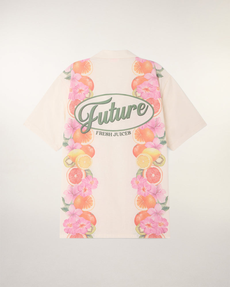 Chemise Manches Courtes Print Frise