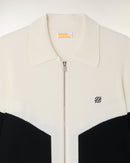 Pull Gilet Bicolore Broderie "Ff"