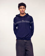 Pull Hoodie Rayures À Broderie