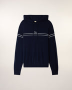 Pull Hoodie Rayures À Broderie