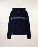 Pull Hoodie Rayures À Broderie