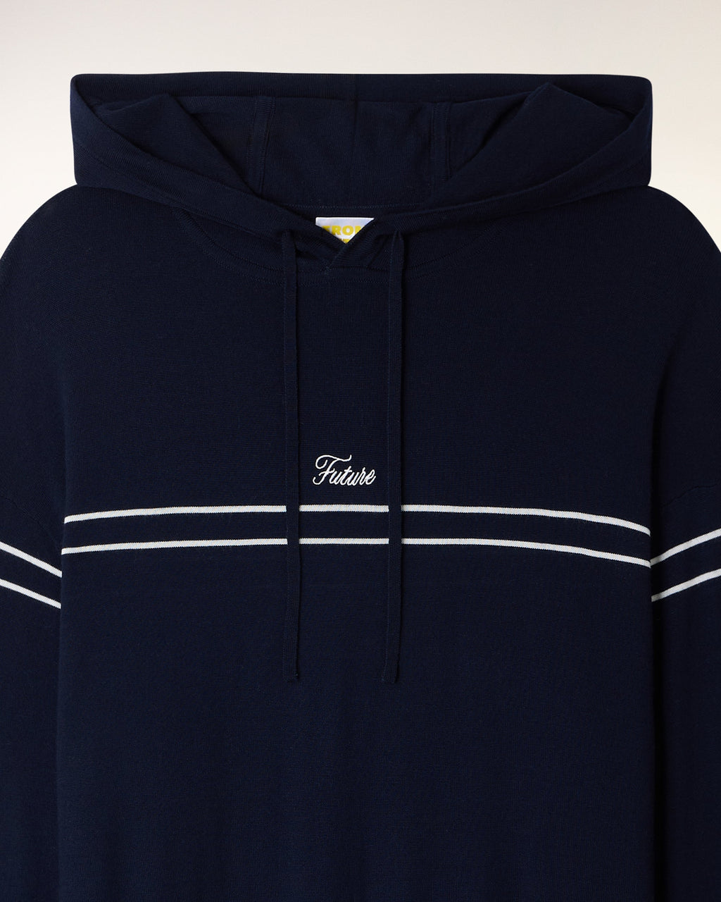 Pull Hoodie Rayures À Broderie