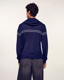 Pull Hoodie Rayures À Broderie