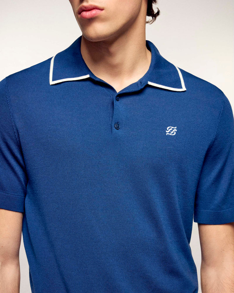 Pull Col Polo À Broderie "Future"