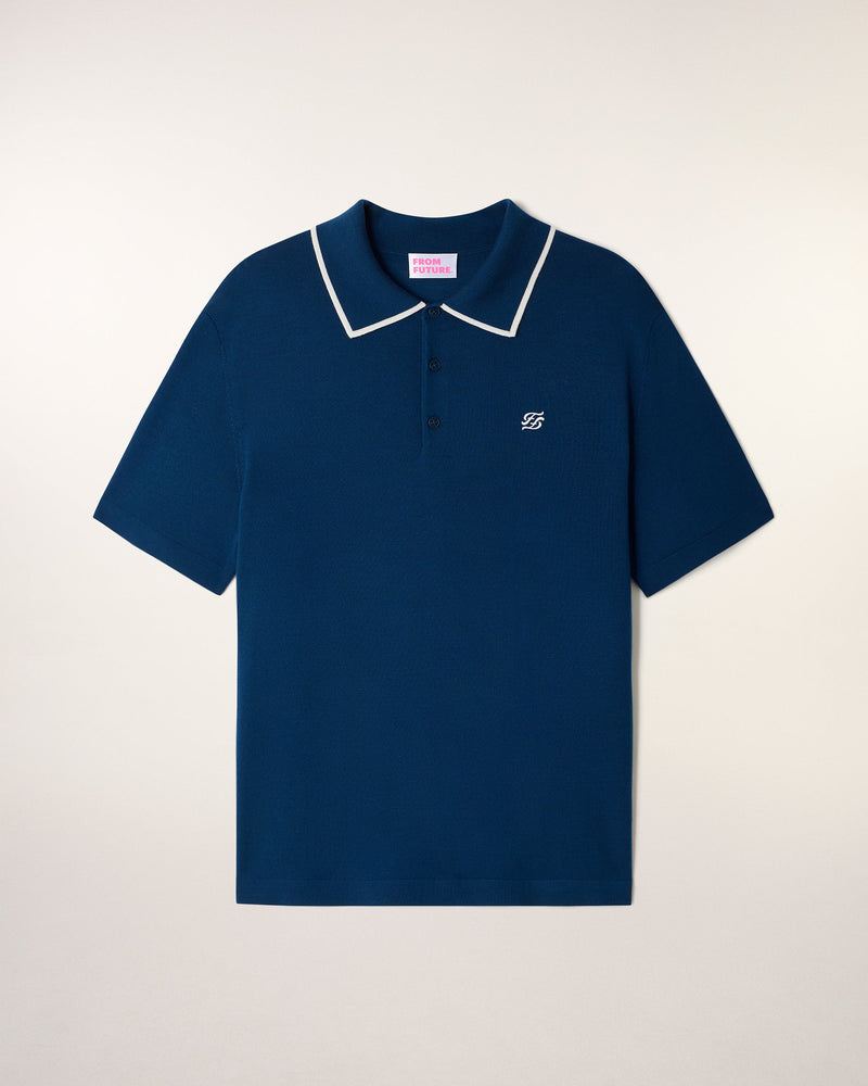 Pull Col Polo À Broderie "Future"