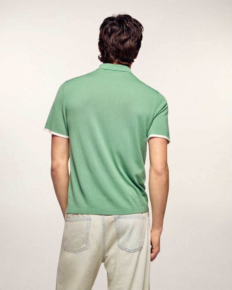 Pull Col Polo Zippé À Broderie "Future"