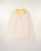 Pull Col Polo Manches Raglan - Ecru