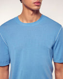 Pull Col Rond Manches Courtes - Intense Blue