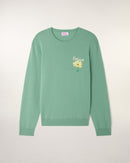 Pull Col Rond Motif Jacquard Et Broderie