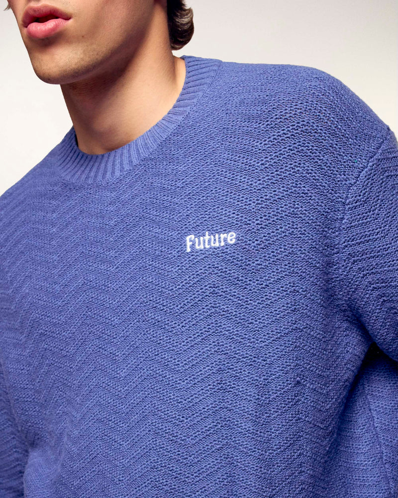 Pull Col Rond Broderie "Future"