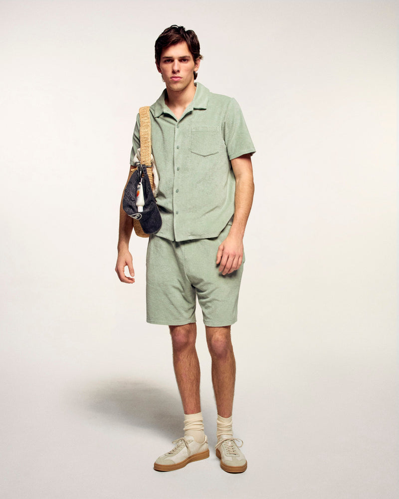 Short Bermuda En Éponge - Sage Green