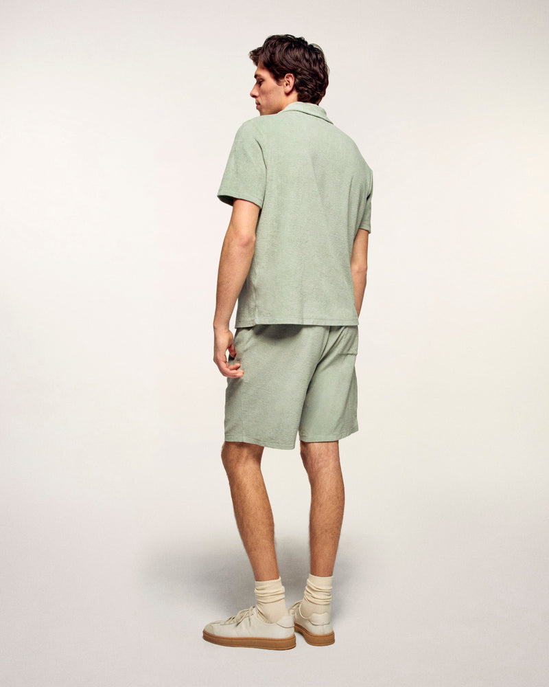 Short Bermuda En Éponge - Sage Green