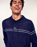 Pull Hoodie Rayures À Broderie