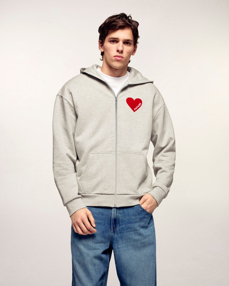 Sweatshirt Hoodie Zippé Cœur "Future"