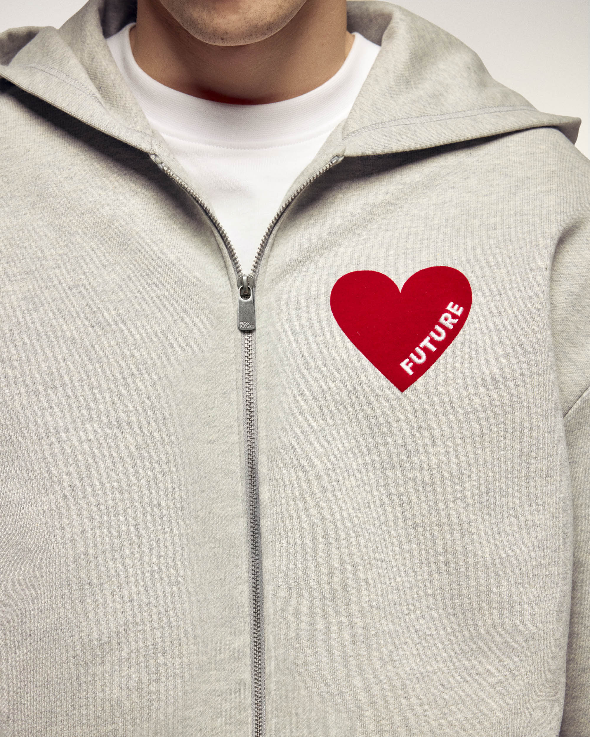 Sweatshirt Hoodie Zippé Cœur "Future"