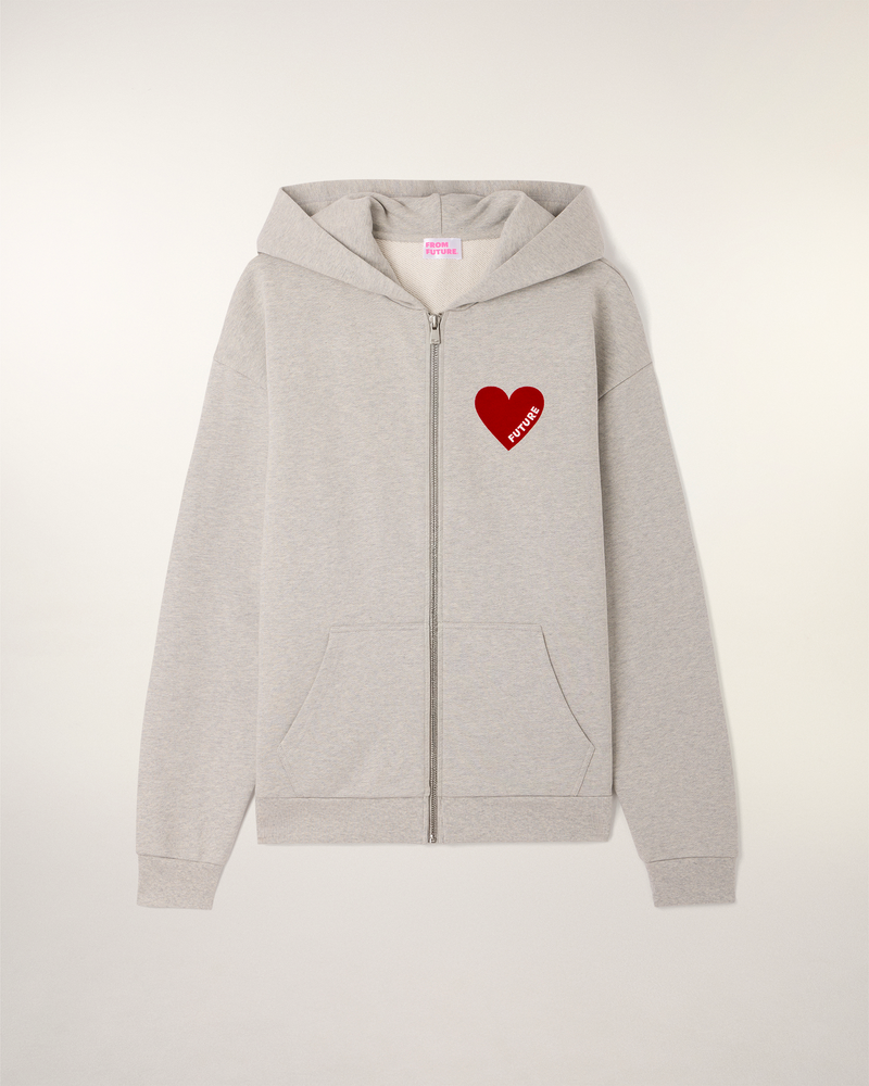 Sweatshirt Hoodie Zippé Cœur "Future"