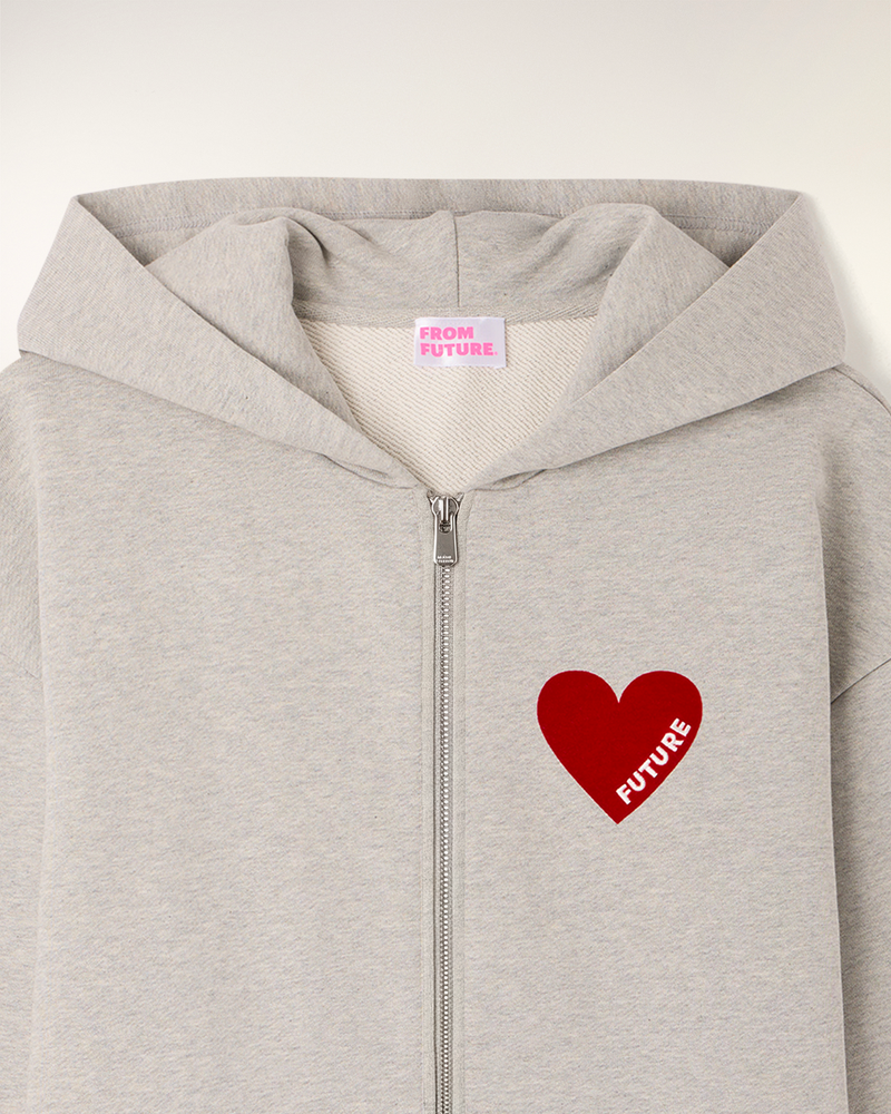 Sweatshirt Hoodie Zippé Cœur "Future"
