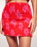 Jupe Mini Smockée Imprimée