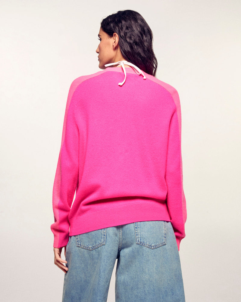Pull Cardigan Bicolore