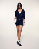 Pull Cardigan Boutons Coeur Strass