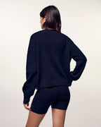 Rhinestone Heart Buttons Cardigan Sweater