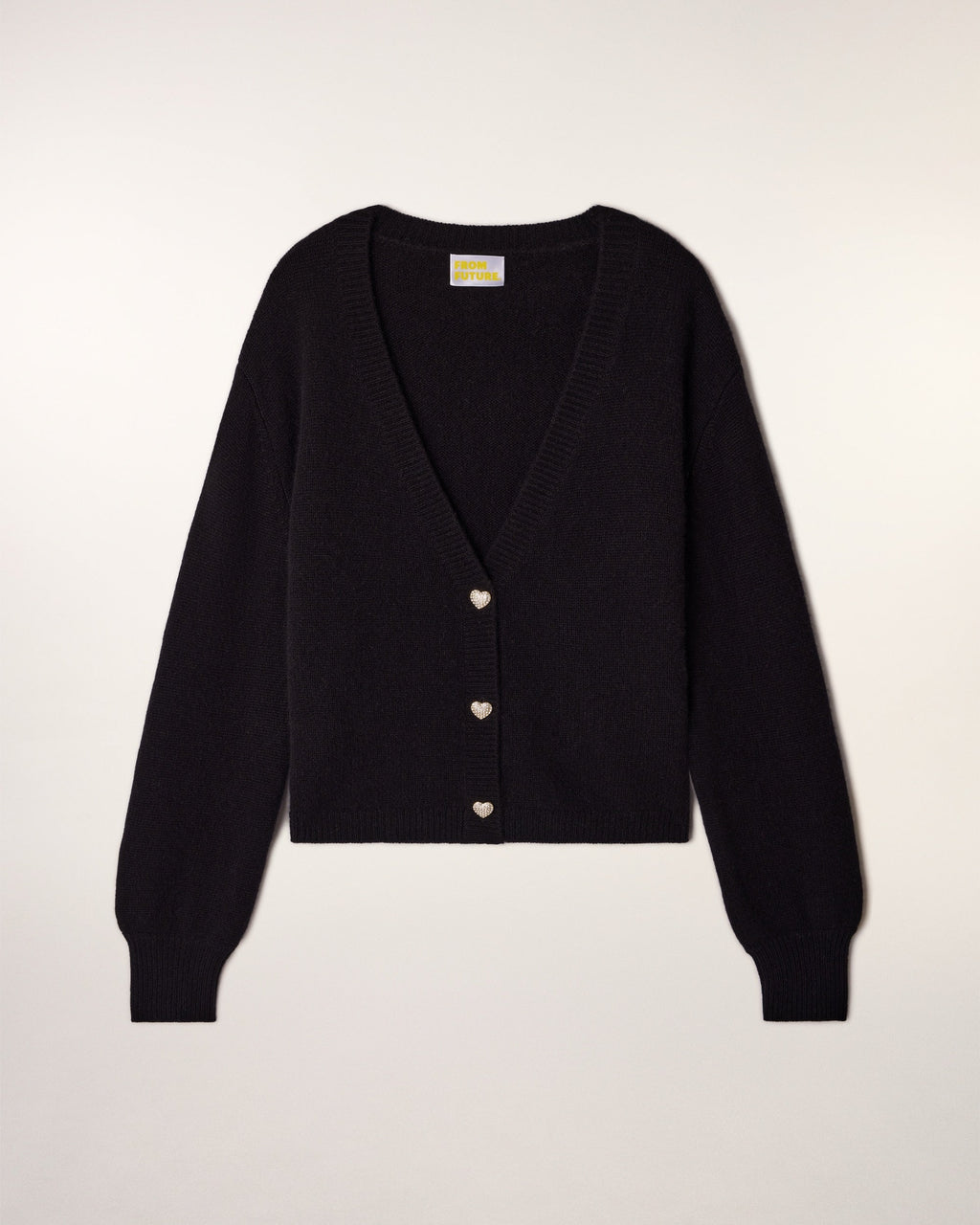 Rhinestone Heart Buttons Cardigan Sweater