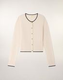 Pull Cardigan Liserés Contrastés
