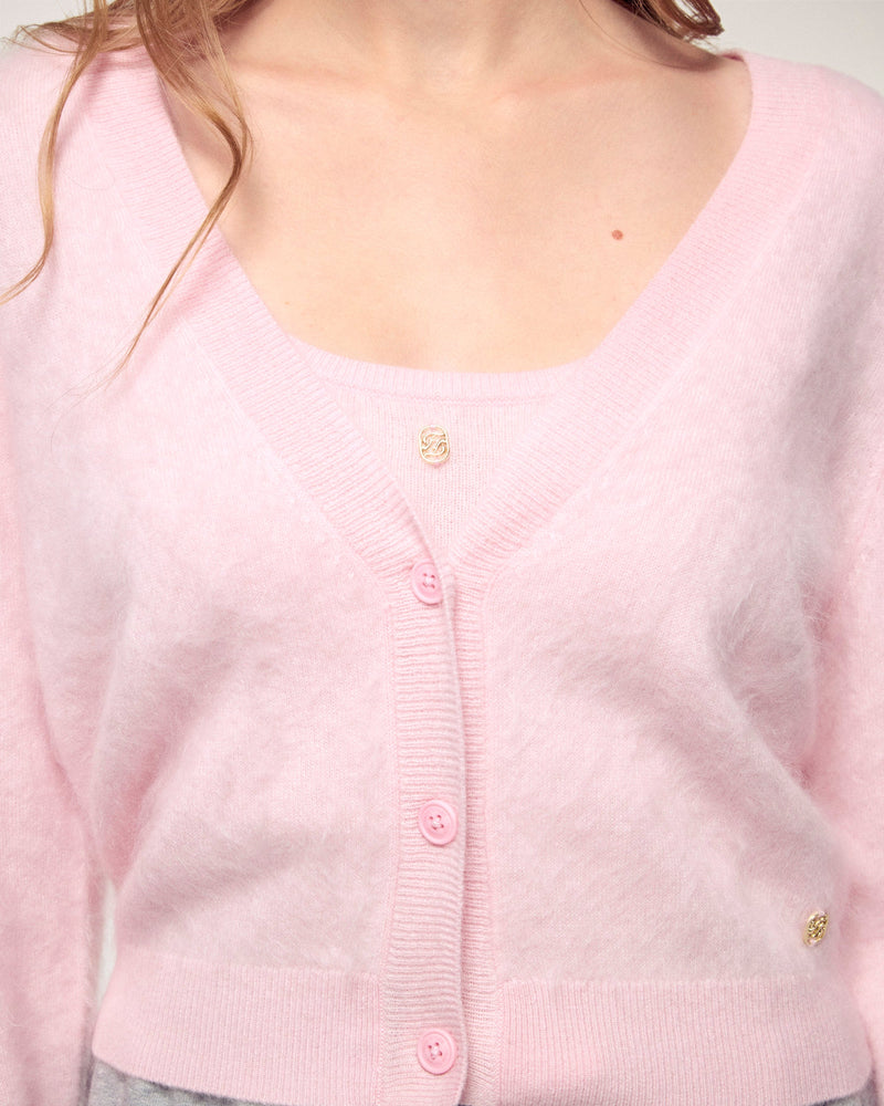 Pull Cardigan Cachemire Brossé