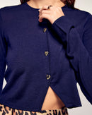 Pull Cardigan Boutons Cœur