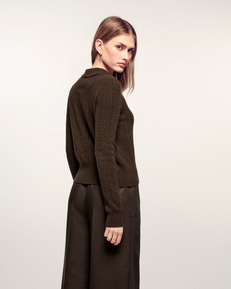 Pull Cardigan Torsades Fines Boutons Dépareillés