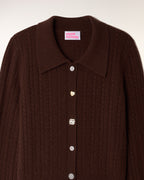 Pull Cardigan Torsades Fines Boutons Dépareillés