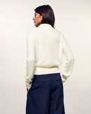 Pull Cardigan Cachemire Brossé Broderie