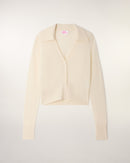 Pull Cardigan Cachemire Brossé Broderie