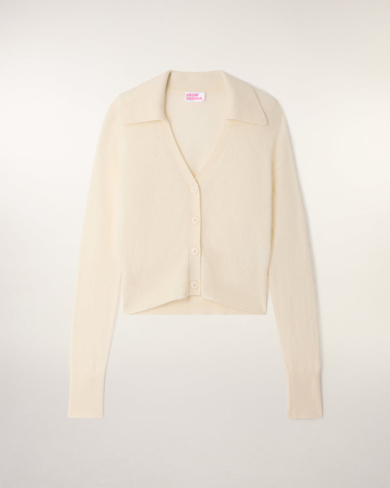 Pull Cardigan Cachemire Brossé Broderie