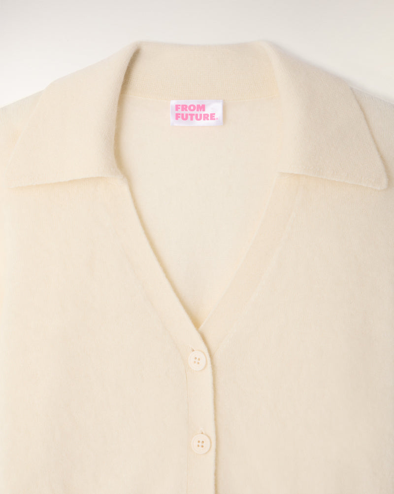 Pull Cardigan Cachemire Brossé Broderie