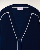 Pull Cardigan À Liserés Contrastés