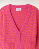 Pull Cardigan Col V Bicolore
