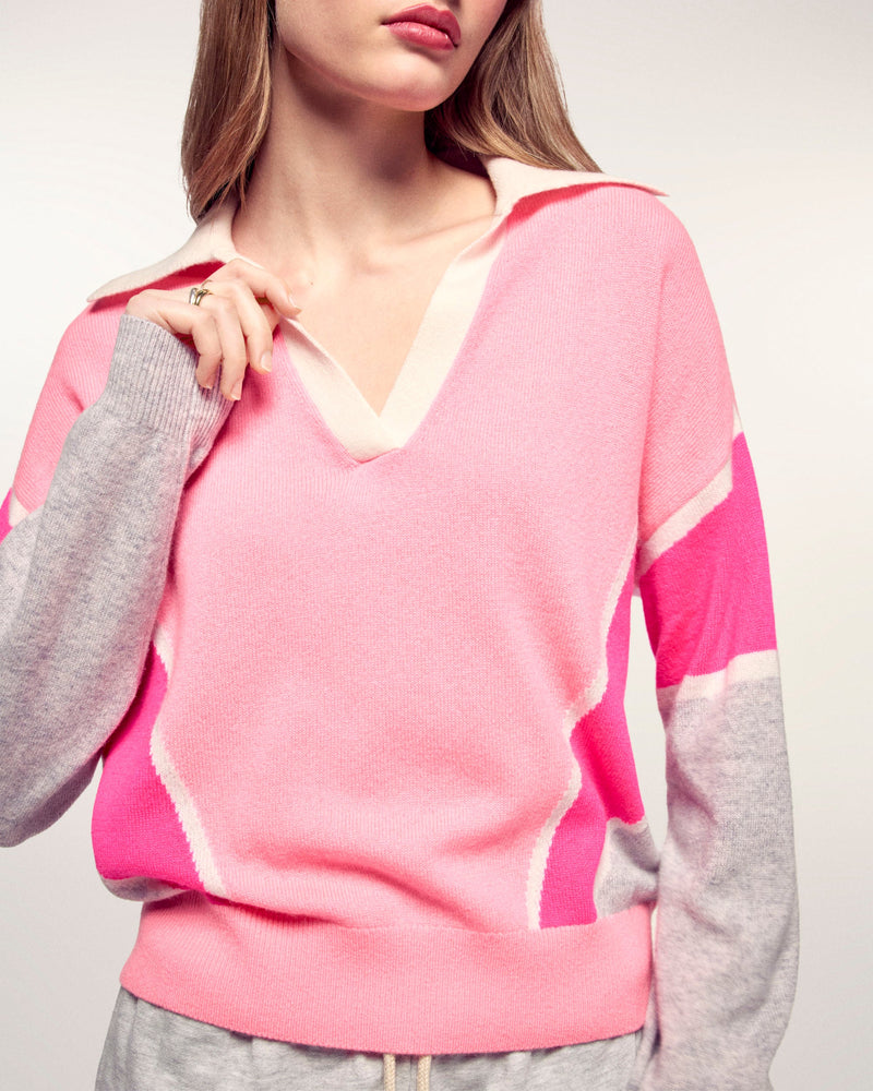 Pull Col Polo Color Block
