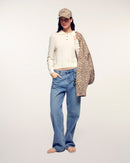 Pull Col Polo Boutons Dorés