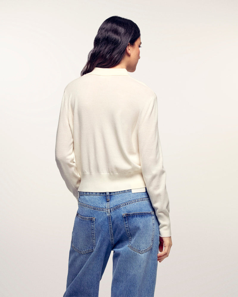 Pull Col Polo Boutons Dorés