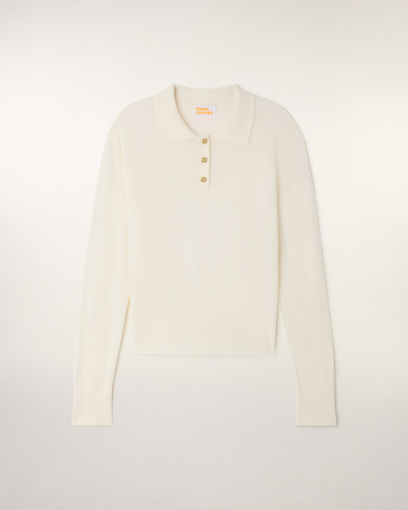 Pull Col Polo Boutons Dorés