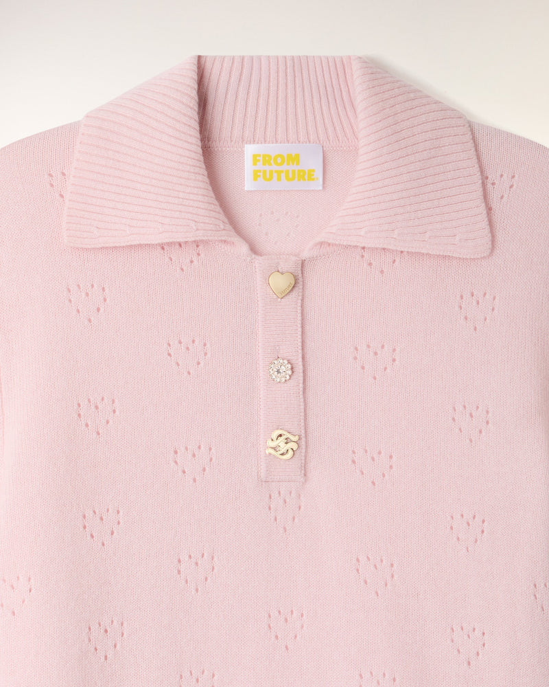 Pull Col Polo Ajouré Cœur