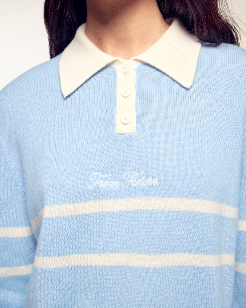 Pull Col Polo À Bandes