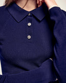 Pull Col Polo Boutons Fantaisie