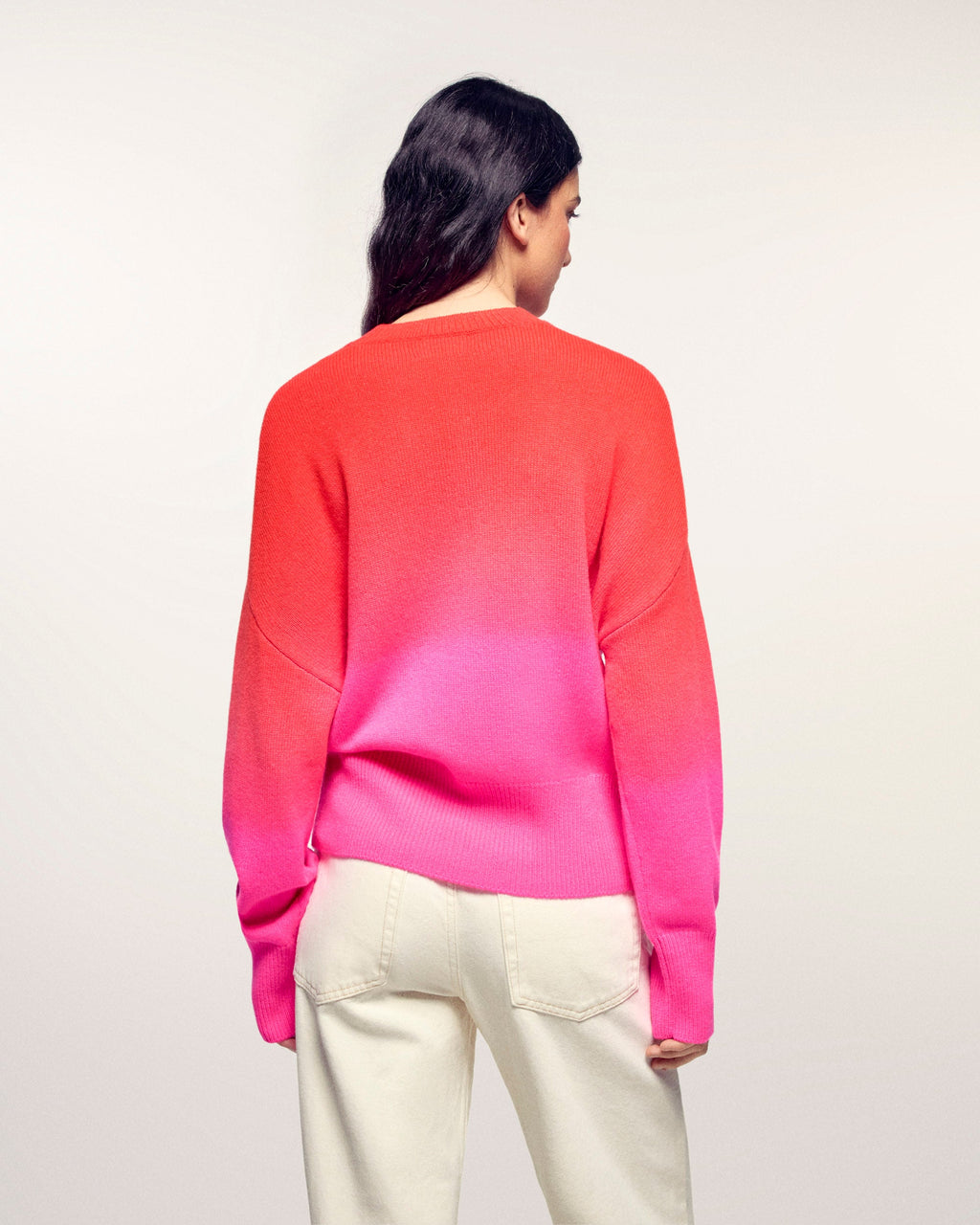 Pull Col Rond Dip Dye À Broderies En Perles "Future"